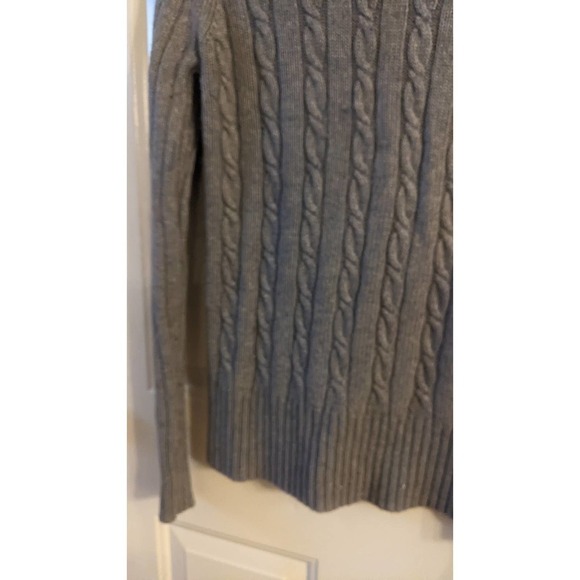 J Crew Cableknit Grey Turtleneck Sweater, Small - Picture 5 of 8